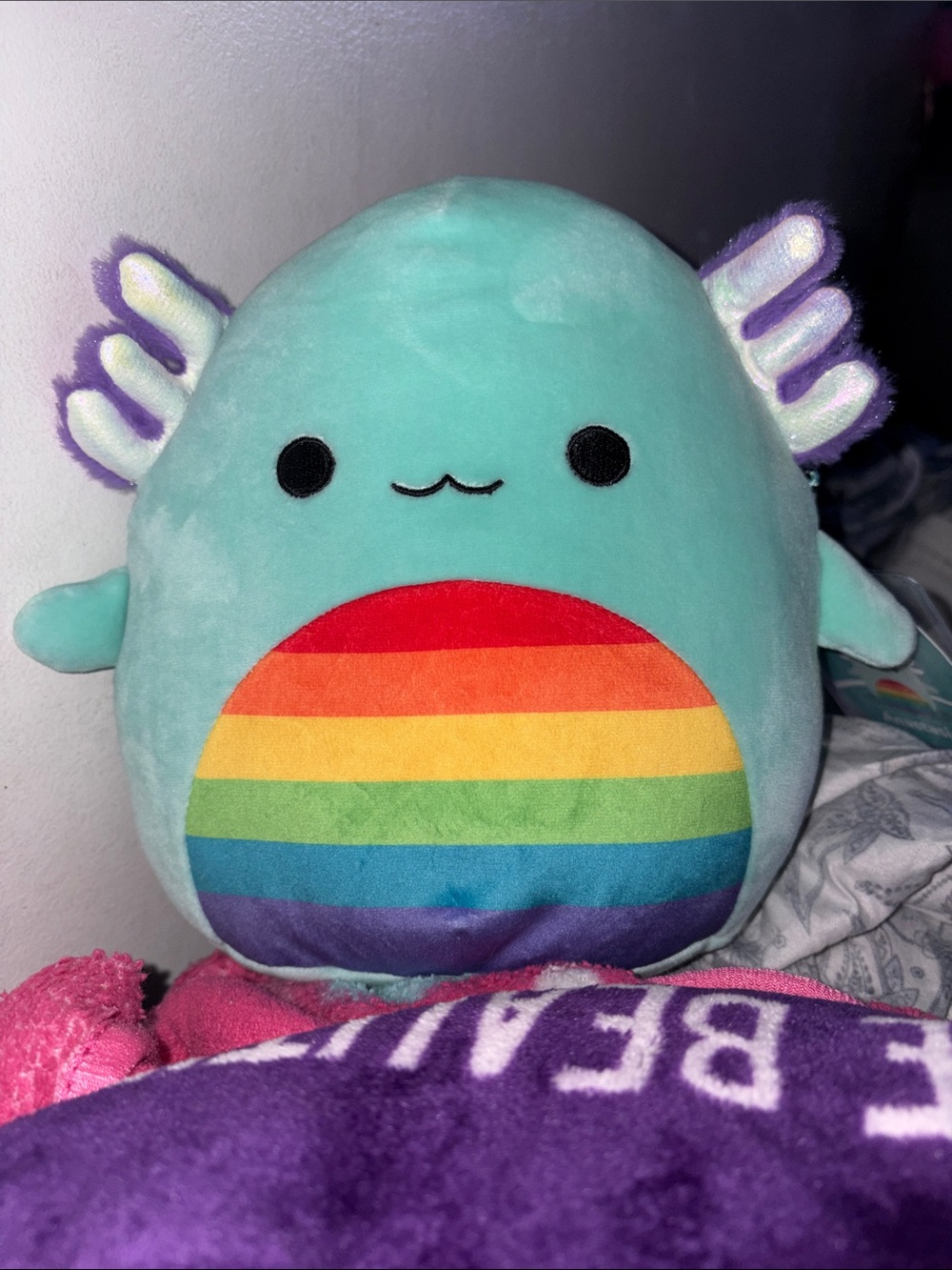 Squishmallows Aqua Axolotl Plush with Rainbow Belly nwt pride